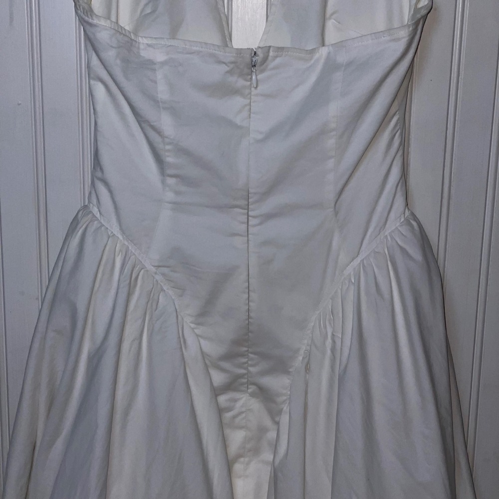 House of CB Marilyn Ivory Open Back Halter Dress Midi Pleated Skirt - Size S - Picture 15 of 16